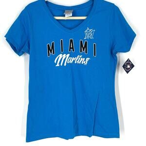 Miami Marlins Blue T-Shirt Women's Size Medium Genuine Merchandise